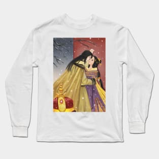 Chinese Emperor and His Beloved Consort Illustration Long Sleeve T-Shirt